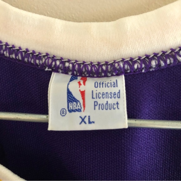 Vintage ’80s Lakers Magic Johnson Sand-Knit Medalist Purple Basketball Jersey - Picture 7 of 9